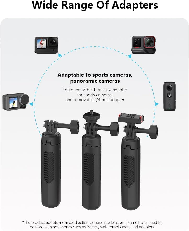 NEOSOU 40cm/15.75" Selfie Stick Tripod Stand with Magnetic Mount for DJI Action 5 Pro 4 3 Osmo 360, Mini Extension Rod Handle Grip for GoPro Ace Pro 2 X5 X4 X3 GO 3S Ultra Nano Action 6 Pocket 3 - Image 3